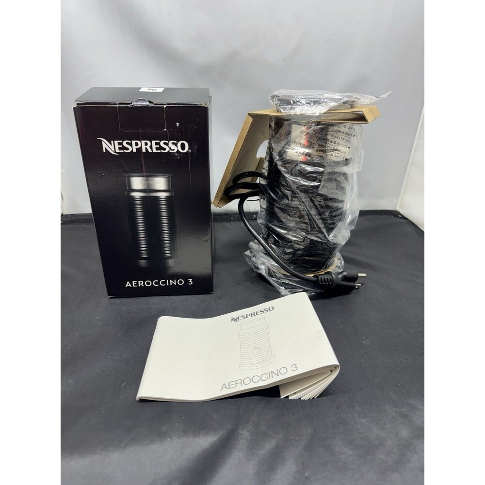 Nespresso Aeroccino 3 Hot & Cold Milk Frother - Black/Steel Unused